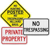 No Trespassing Signs For Sale