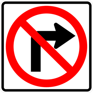 R3-1-No Right Turn Sign