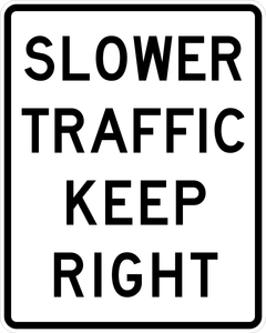 R4-3-Slower Traffic Keep Right Sign