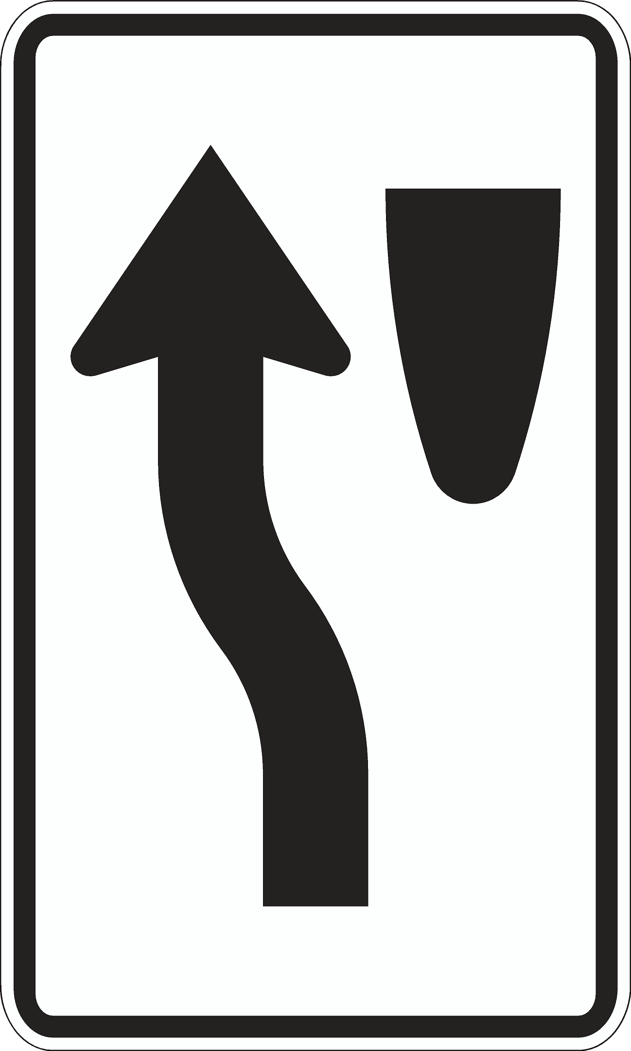 R4-8c - Narrow Keep Left Sign - Municipal Supply & Sign Co.