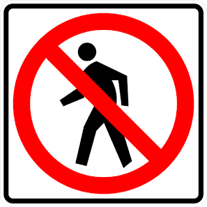 R9-3a-No Pedestrian Crossing Sign - Municipal Supply & Sign Co.