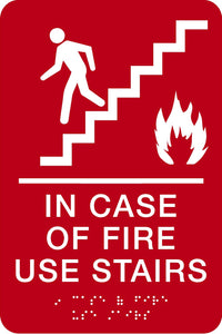 ADA In Case of Fire Sign