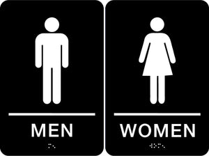 Premium ADA Restrooms Sign Set