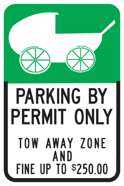 Baby Parking Zone By Permit Only Sign - Municipal Supply & Sign Co.