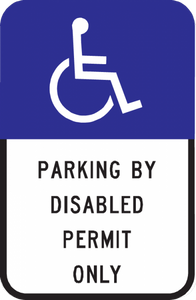 Parking By Disabled Permit Only w/Symbol - Municipal Supply & Sign Co.