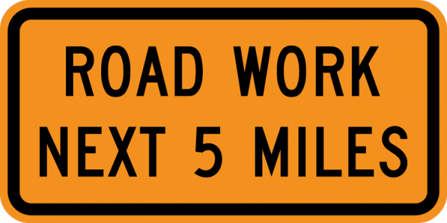 CG20-1-Road Work Next XX Miles - Municipal Supply & Sign Co.