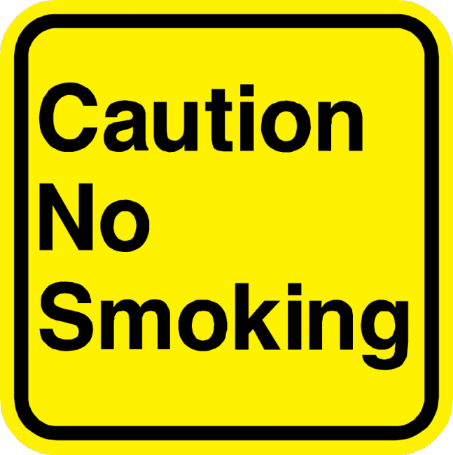 Caution No Smoking Sign - Municipal Supply & Sign Co.