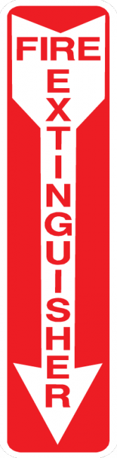 Fire Extinguisher Sign (With Arrow Pointing Down) - Municipal Supply & Sign Co.
