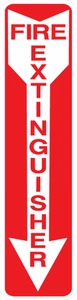 Fire Extinguisher Sign (With Arrow Pointing Down) - Municipal Supply & Sign Co.