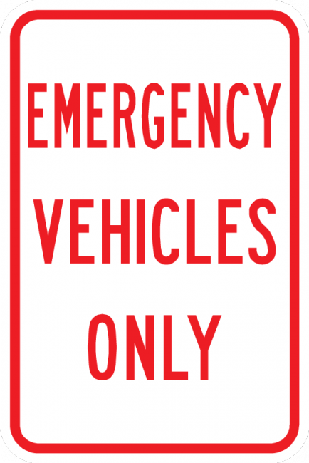 PS-17-Emergency Vehicles Only Sign - Municipal Supply & Sign Co.