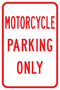 PS-29-Motorcycle Parking Only Sign - Municipal Supply & Sign Co.