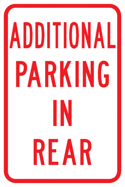 PS-2-Additional Parking In Rear Sign - Municipal Supply & Sign Co.
