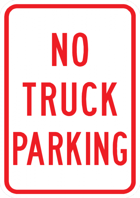 PS-42-No Truck Parking Sign - Municipal Supply & Sign Co.