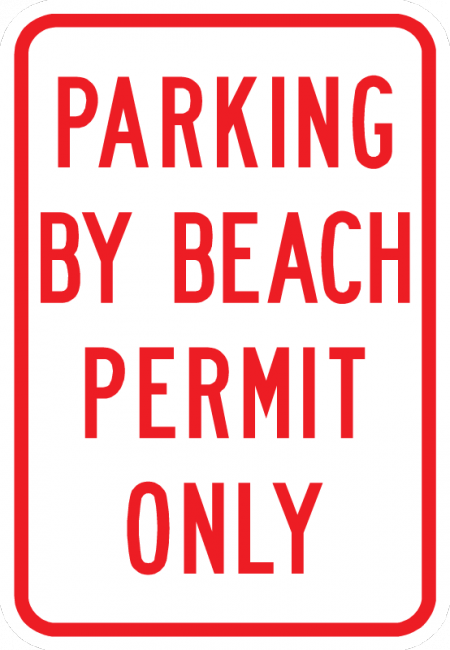 PS-47-Parking By Beach Permit Only Sign - Municipal Supply & Sign Co.