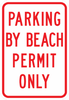 PS-47-Parking By Beach Permit Only Sign - Municipal Supply & Sign Co.