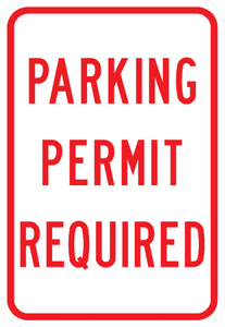 PS-49-Parking Permit Required Sign - Municipal Supply & Sign Co.