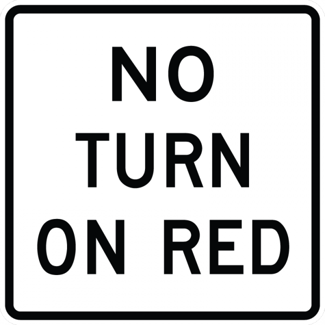 R10-11b-No Turn on Red Sign - Municipal Supply & Sign Co.
