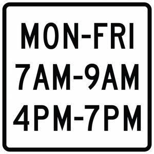 R10-20aP-V3L-MON—FRI (and times) (3 lines) (plaque) - Municipal Supply & Sign Co.