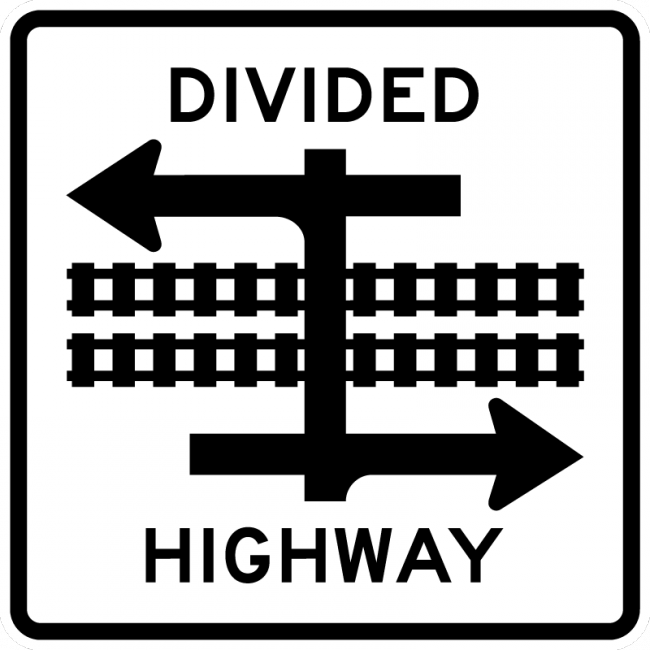 R15-7-Light Rail Divided Highway Symbol - Municipal Supply & Sign Co.