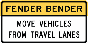 R16-4-Fender Bender Move Vehicles Sign - Municipal Supply & Sign Co.