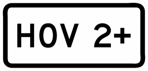 R3-5cP-HOV 2+ Sign (plaque) - Municipal Supply & Sign Co.