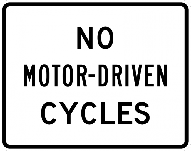 R5-8-No Motor-Driven Cycles Sign - Municipal Supply & Sign Co.