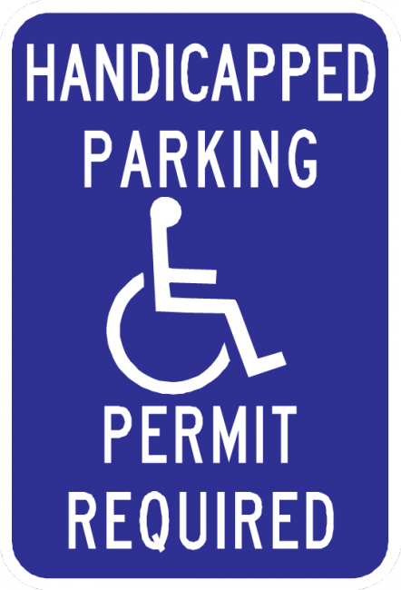 Handicap Parking Permit Required Sign - Municipal Supply & Sign Co.