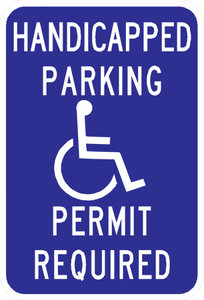 Handicap Parking Permit Required Sign - Municipal Supply & Sign Co.