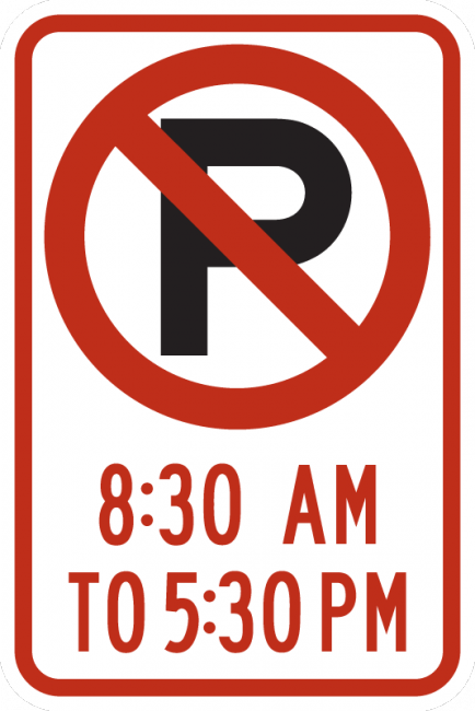 R7-2-No Parking XXam to XXpm Sign - Municipal Supply & Sign Co.