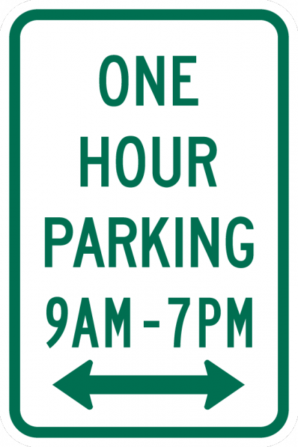R7-5-One Hour Parking XXam - XXpm Sign - Municipal Supply & Sign Co.
