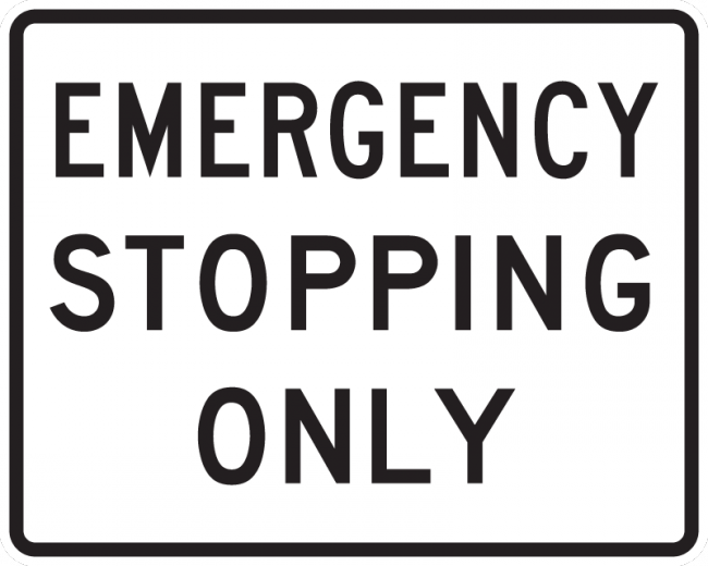 R8-7-Emergency Stopping Only Sign - Municipal Supply & Sign Co.