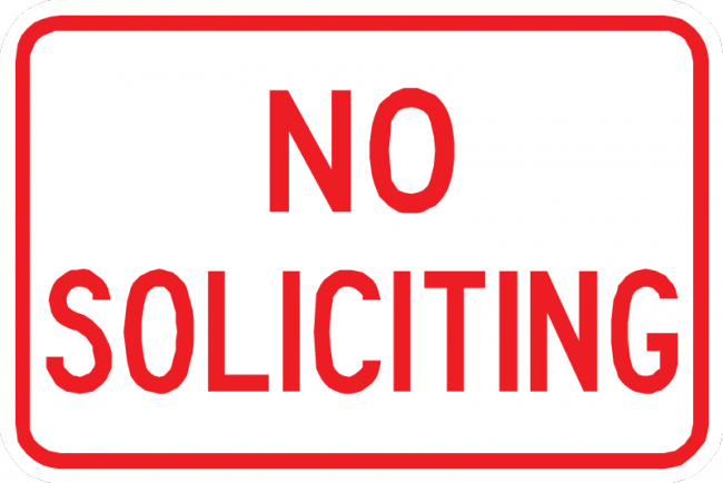 No Soliciting Sign - Municipal Supply & Sign Co.