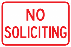 No Soliciting Sign - Municipal Supply & Sign Co.