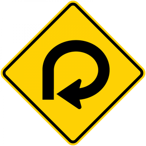 W1-15-270-degree Loop Sign - Municipal Supply & Sign Co.