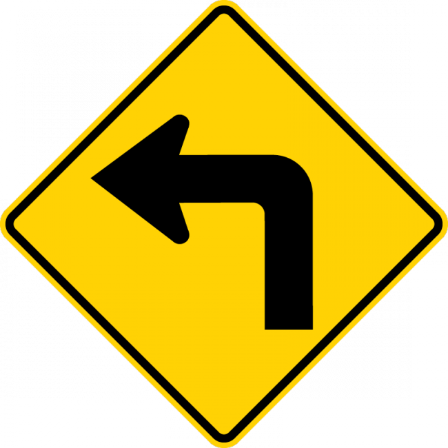 W1-1L-Horizontal Alignment Sign - Municipal Supply & Sign Co.