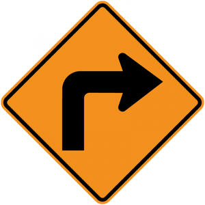 CW1-1-Turn and Curve Signs - Municipal Supply & Sign Co.