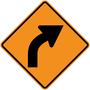 CW1-2-Turn and Curve Signs - Municipal Supply & Sign Co.
