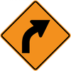 CW1-2-Turn and Curve Signs - Municipal Supply & Sign Co.