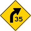 W1-2a-Combination HorizontalAlignment/Advisory Speed Sign - Municipal Supply & Sign Co.