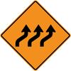 CW1-4c-Reverse Curve (2 or more lanes) - Municipal Supply & Sign Co.