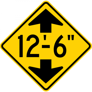 W12-2-Low Clearance (with arrows) - Municipal Supply & Sign Co.