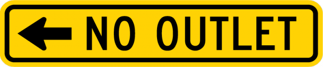 W14-2aL-No OuUet (with arrow) - Municipal Supply & Sign Co.