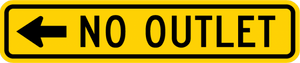 W14-2aL-No OuUet (with arrow) - Municipal Supply & Sign Co.