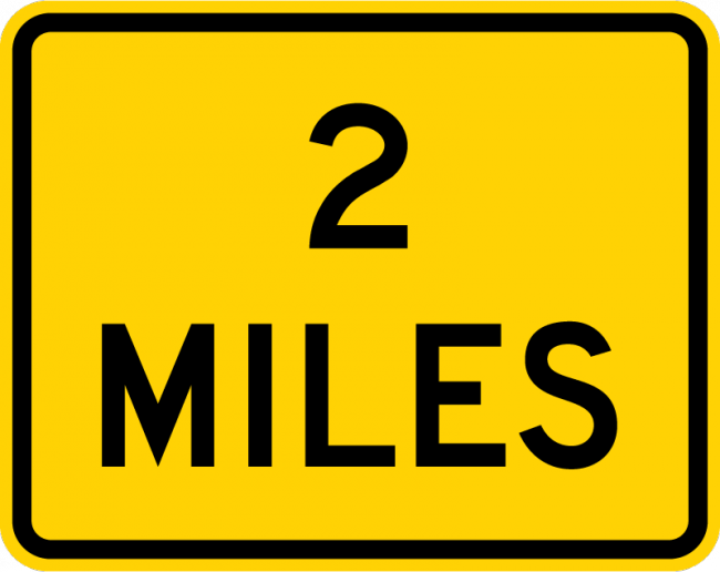 W16-3P-XX Miles (2-line plaque) - Municipal Supply & Sign Co.