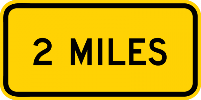 W16-3aP-XX Miles (1-line plaque) - Municipal Supply & Sign Co.