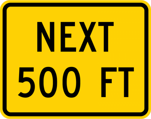 W16-4P-Next XX Feet (plaque) - Municipal Supply & Sign Co.