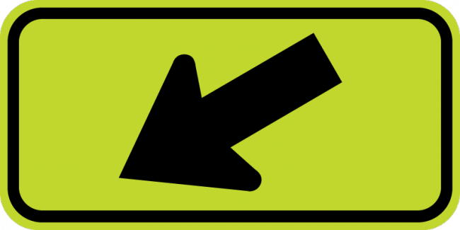 BW16-7P-DiagonalArrow (plaque) - Municipal Supply & Sign Co.