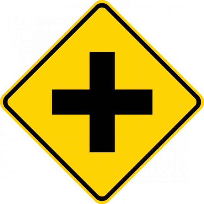 W2-1-Intersection Warning Sign - Municipal Supply & Sign Co.
