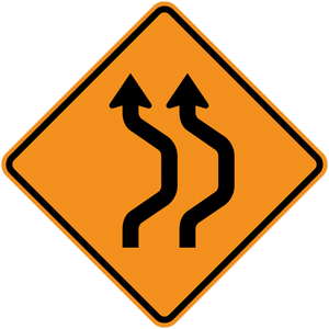 CW24-1a-Double Reverse Curve (2 lanes) - Municipal Supply & Sign Co.