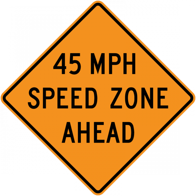 CW3-5a-XX MPH Speed Zone Ahead - Municipal Supply & Sign Co.